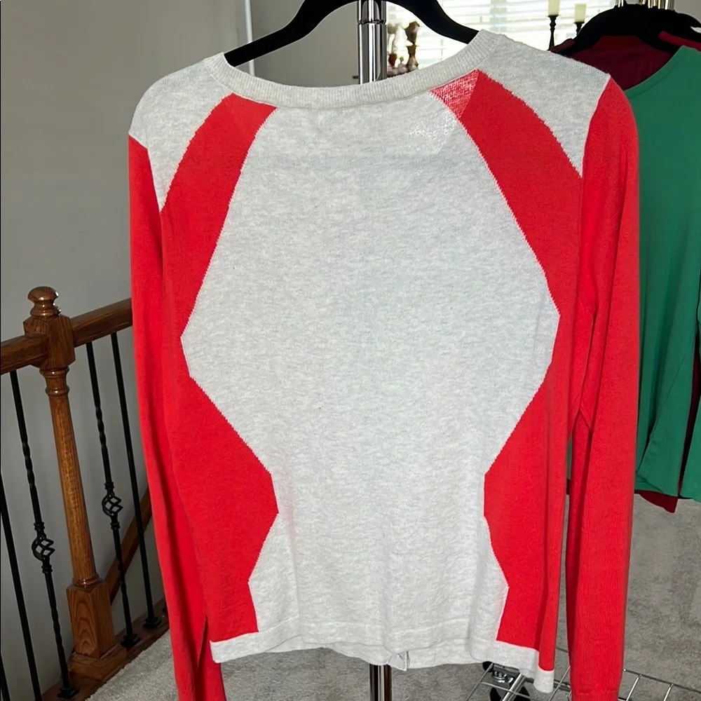 CAbi Cream and Red Cardigan Sweater - Picture 3 of 3
